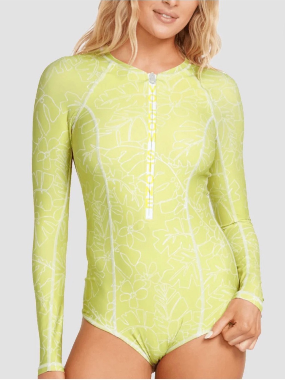 Volcom Tropicoco Bodysuit One-Piece Swimsuit Citron - Women’s Small